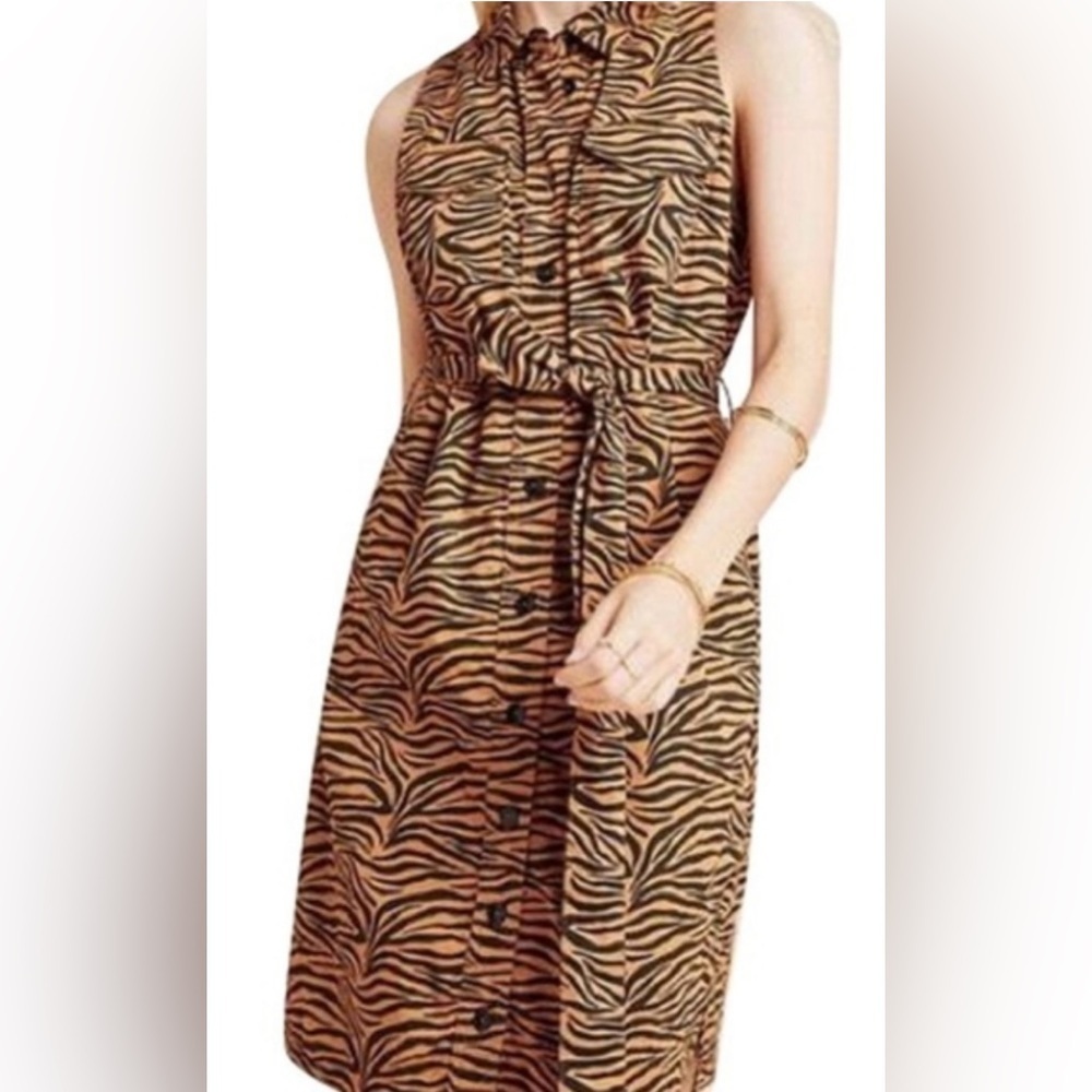 Maeve safari print shirt dress.